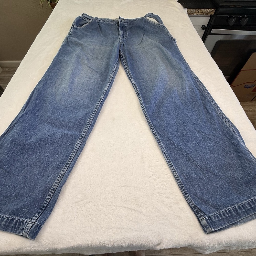 Abercrombie & Fitch Carpenter Jeans Mens 36 Blue Made USA Vintage 90s Y2K